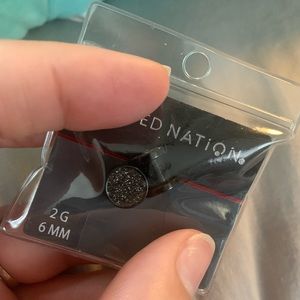 Pierced Nation 6mm or 2G Black Glitter Plugs  (Never Worn)